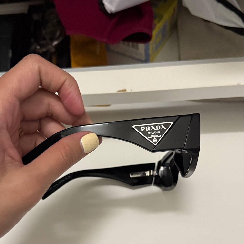 Prada Glossy Black Designer Sunglasses - Picture 2 of 4